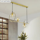 DecorBites™ Modern Clear Glass Pendant Light Fixture with White Bird - Global Island Lamp, Gold Trim, 3 Heads