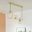 DecorBites™ Modern Clear Glass Pendant Light Fixture with White Bird - Global Island Lamp, Gold Trim, 3 Heads