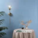 Modern brass golden glass ball wall lamps bedroom sconce