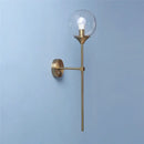 Modern brass golden glass ball wall lamps bedroom sconce