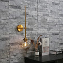 Modern brass golden glass ball wall lamps bedroom sconce