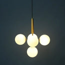 Modern brass golden glass balls ceiling light dining room cluster