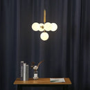 Modern brass golden glass balls ceiling light dining room cluster