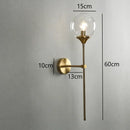 Modern brass golden glass wall sconces for bedroom globe light