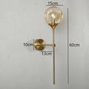 Modern brass golden glass wall sconces for bedroom globe light
