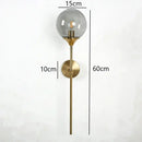Modern brass golden glass wall sconces for bedroom globe light
