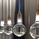 Modern brass honeycomb crystal ball led pendant light dining room