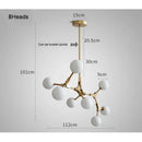 Modern brass iron magic molecular pendant lights dining room