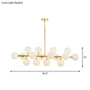 Modern brass island lighting 16 globe kitchen chandelier