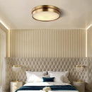 Modern brass led ceiling light for living room with frosted glass