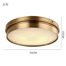 Modern brass led ceiling light for living room with frosted glass