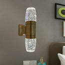 Modern brass led crystal wall sconce light for bedroom