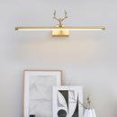 DecorBites™ Modern Brass LED Linear Wall Sconce with Antler Arm in Warm Light - Wide Sizes Available