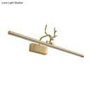 DecorBites™ Modern Brass LED Linear Wall Sconce with Antler Arm in Warm Light - Wide Sizes Available