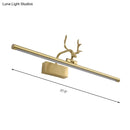 DecorBites™ Modern Brass LED Linear Wall Sconce with Antler Arm in Warm Light - Wide Sizes Available