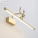 DecorBites™ Modern Brass LED Linear Wall Sconce with Antler Arm in Warm Light - Wide Sizes Available