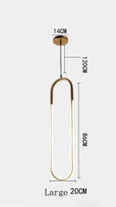 Modern brass led u-shaped bar chandelier dining room light