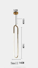 Modern brass led u-shaped bar chandelier dining room light