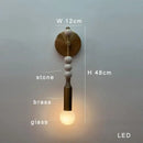 Modern brass marble ball wall sconce bedroom led light