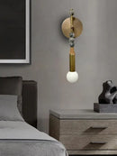 Modern brass marble ball wall sconce bedroom led light