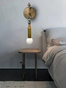 Modern brass marble ball wall sconce bedroom led light