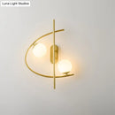 Modern brass milk glass ball led wall sconce living room