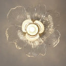 Modern brass orchid glass led ceiling lamp for bedroom