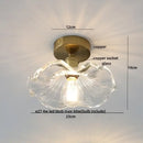 Modern brass orchid glass led ceiling lamp for bedroom