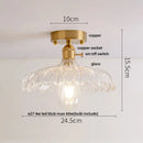 Modern brass orchid glass led ceiling lamp for bedroom