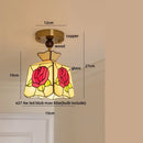 Modern brass orchid glass led ceiling lamp for bedroom