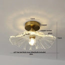 Modern brass orchid glass led ceiling lamp for bedroom