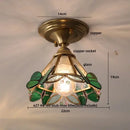 Modern brass orchid glass led ceiling lamp for bedroom