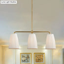 Modern brass pleated fabric pendant chandelier for dining room