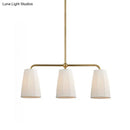 Modern brass pleated fabric pendant chandelier for dining room