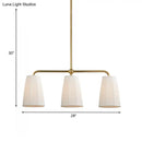 Modern brass pleated fabric pendant chandelier for dining room