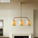 Modern brass pleated fabric pendant chandelier for dining room