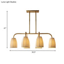 Modern brass pleated fabric pendant chandelier for dining room