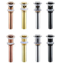 Modern brass pop up drain for bathroom sink four finishes