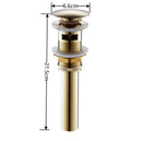 Modern brass pop up drain for bathroom sink four finishes