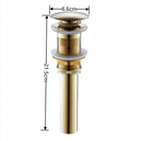 Modern brass pop up drain for bathroom sink four finishes