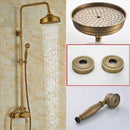 Modern brass rainfall shower faucet set with handshower for bathroom
