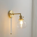 Modern brass ribbed glass ball wall sconce bedroom light
