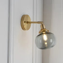 Modern brass ribbed glass ball wall sconce bedroom light