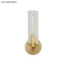 Modern brass ribbed glass shade wall sconce bedroom light