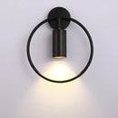 Modern brass ring led wall lamp bedroom sconce