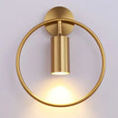 Modern brass ring led wall lamp bedroom sconce