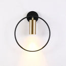 Modern brass ring led wall lamp bedroom sconce