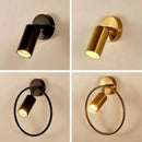 Modern brass ring led wall sconce bedroom gold circular light