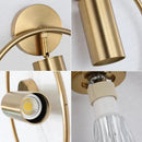 Modern brass ring led wall sconce bedroom gold circular light