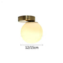 Modern brass round ceiling lamp hallway frosted glass globe